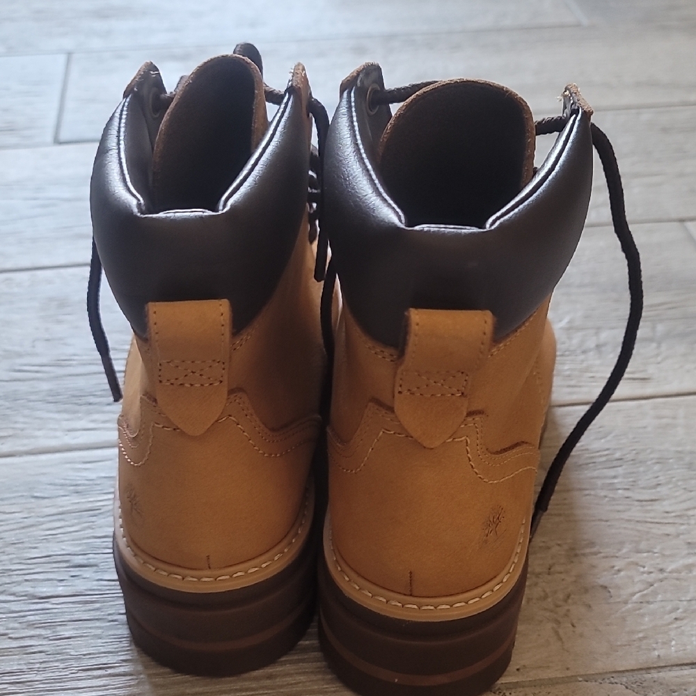 Tan Lace-Up Ankle Boots - Picture 3 of 7